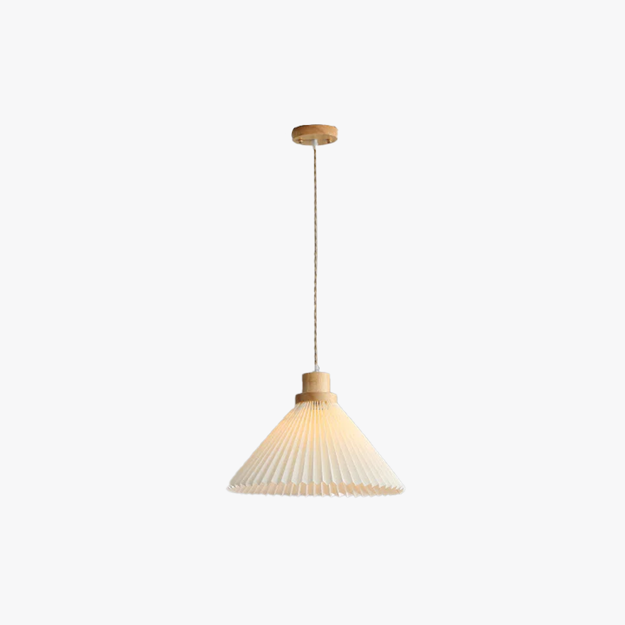 Modern Wooden And Acrylic Conical Kitchen Pendant Light, White, Trichromatic Light