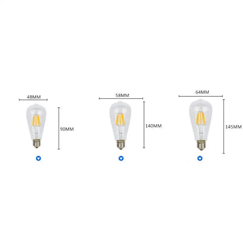 ST64 Bulb 4W 6W 8W 12W 16W Edison Bulb LED Light Source