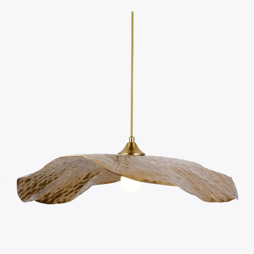 Nordic Metal Lotus Leaf Bedroom Chandelier Pendant Light, Brown