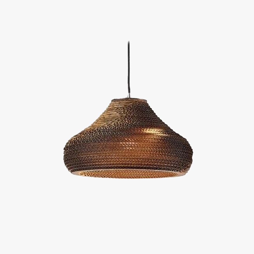 Boho Paper Geometric Dining Room Pendant Light, Log Color