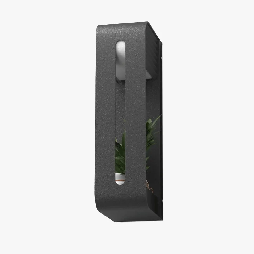 Modern Metal And Modern Rectangular Outdoor Wall Lamp, Log Color, Black