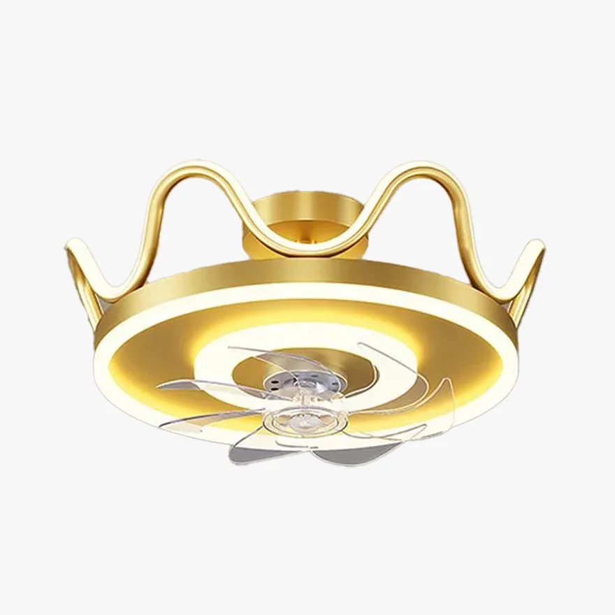 Modern Metal And Acrylic Circle  Crown Dining Room Ceiling Light, Black/Gold