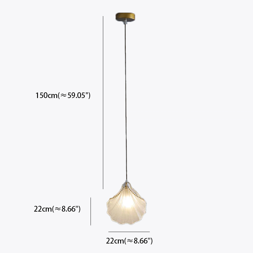 Designer Metal And Acrylic Pearl Shell Living Room Pendant Light, White