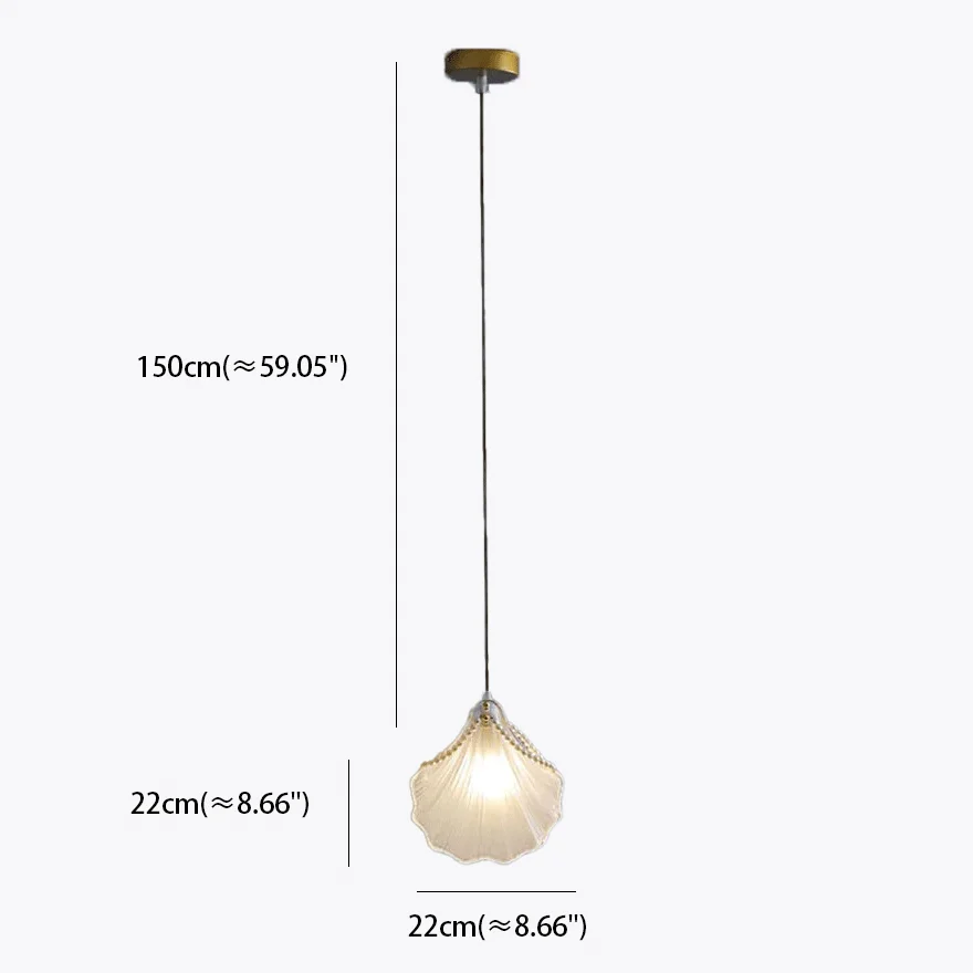 Designer Metal And Acrylic Pearl Shell Living Room Pendant Light, White