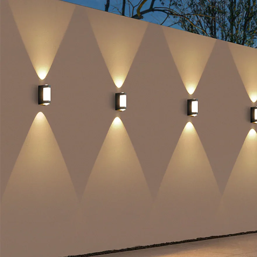 Contemporary Metal And Acrylic Geometric Outdoor Wall Lamp, White/Black