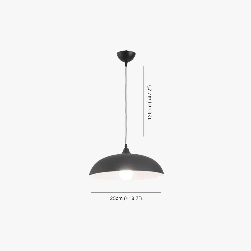 Morandi Metal Bowled Dining Room Pendant Light, Black/Blue/Green Grey/Navy/Pink/White/Yellow