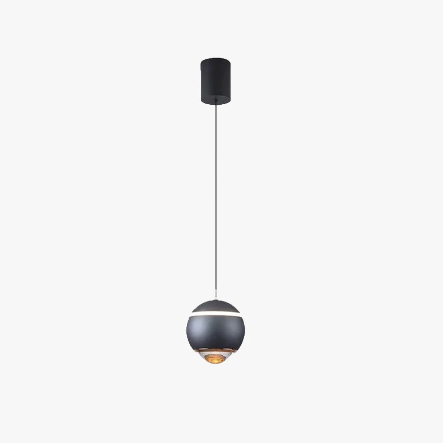 Modern Metal And Acrylic Globular Living Room Pendant Light, 6 Color, Trichromatic Light