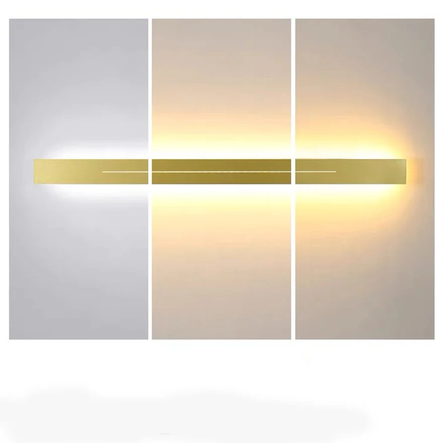 Minimalist Metal And Acrylic Rectangular Indoor Wall Lamp, Black/Gold