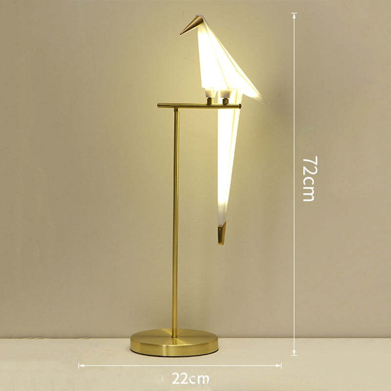 Contemporary Metal Bird Indoor Floor Lamp, Gold