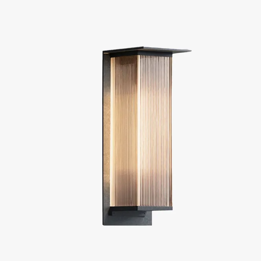 Modern Metal And Acrylic Rectangular Outdoor, Wall Lamp, Black