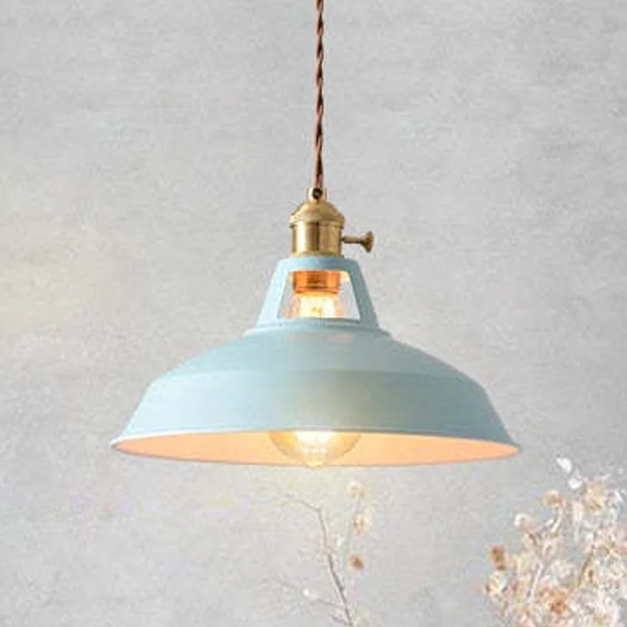 Modern Metal Hooded Living Room Pendant Light, 7 Color