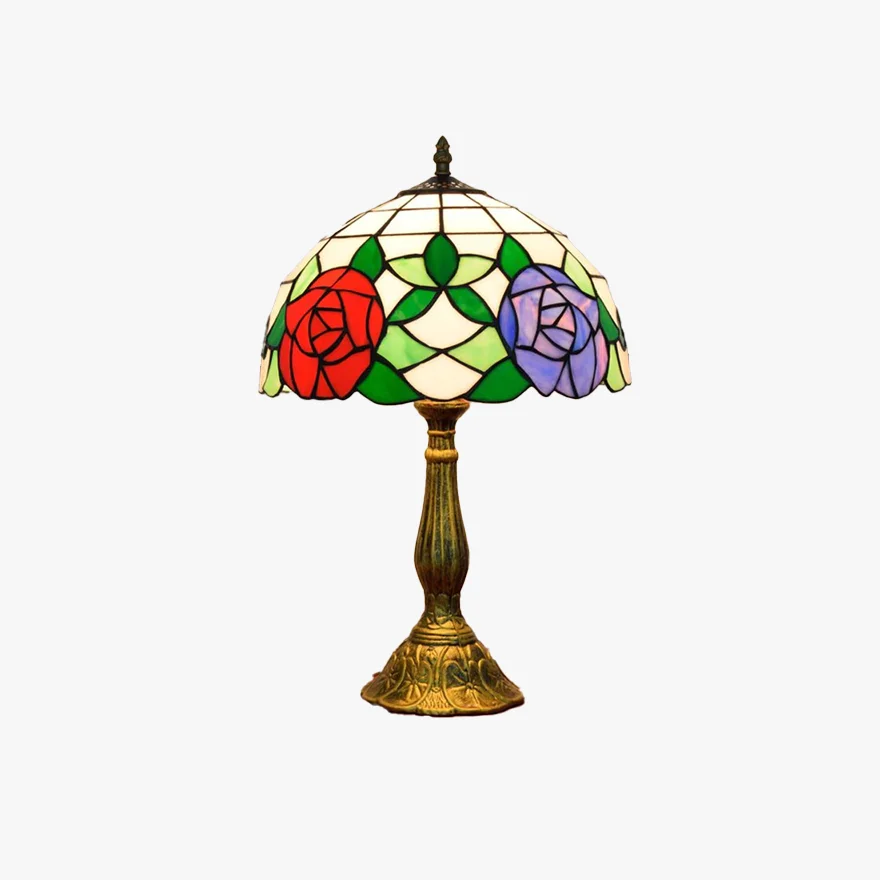 Art Deco Metal And Glass Dome Bedroom Table Lamp, Multicolor | Liiffy