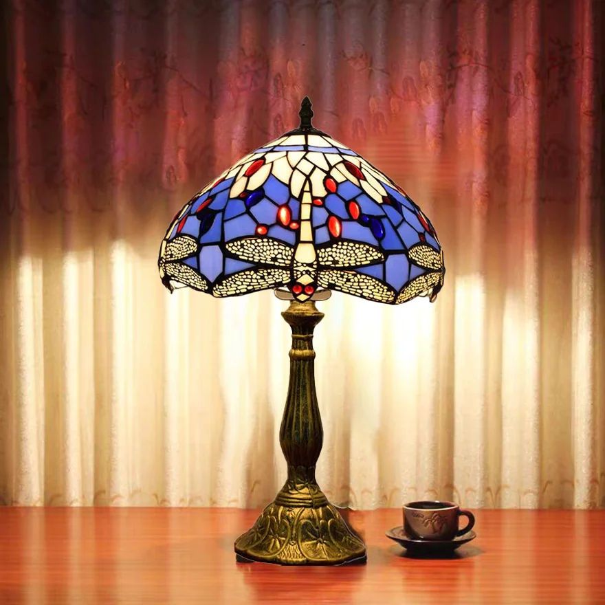 Art Deco Metal And Glass Dome Bedroom Table Lamp, Multicolor | Liiffy