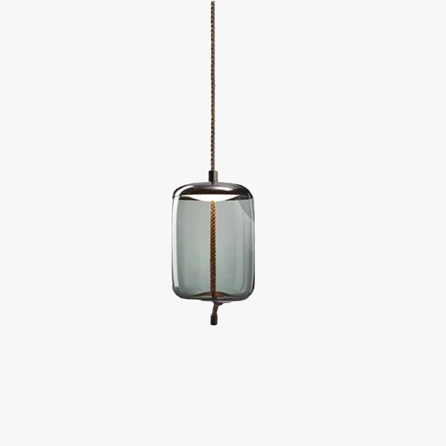 Contemporary Glass Geometric Living Room Pendant Light, Amber/Smoke Gray