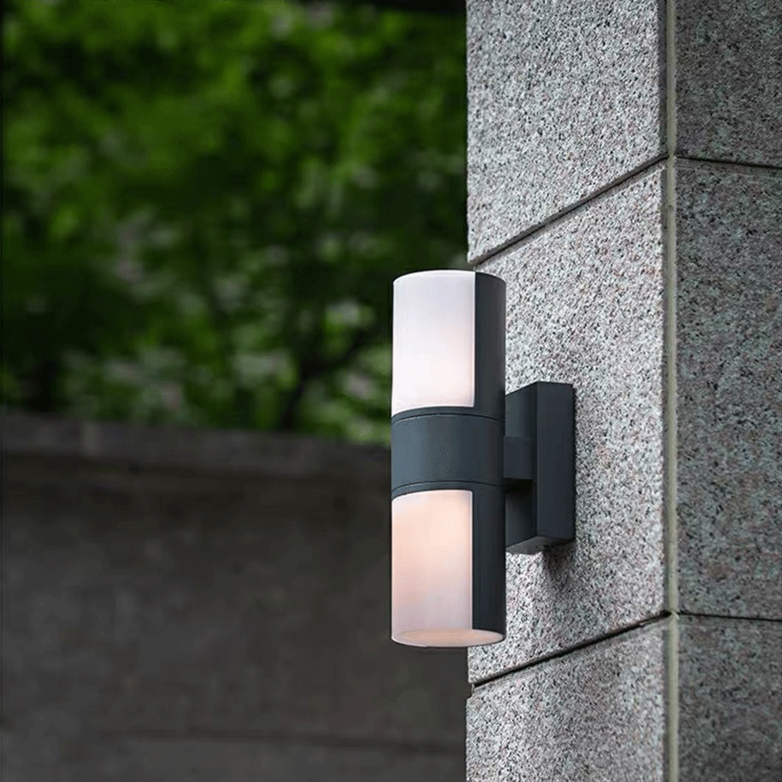 Modern Metal And Acrylic Balcony Wall Lamp, Black