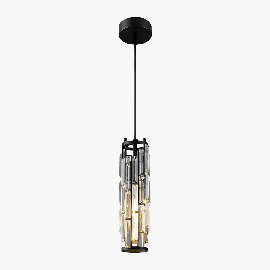 Designer Crystal Cluster Dining Room Pendant Light, Black/Gold