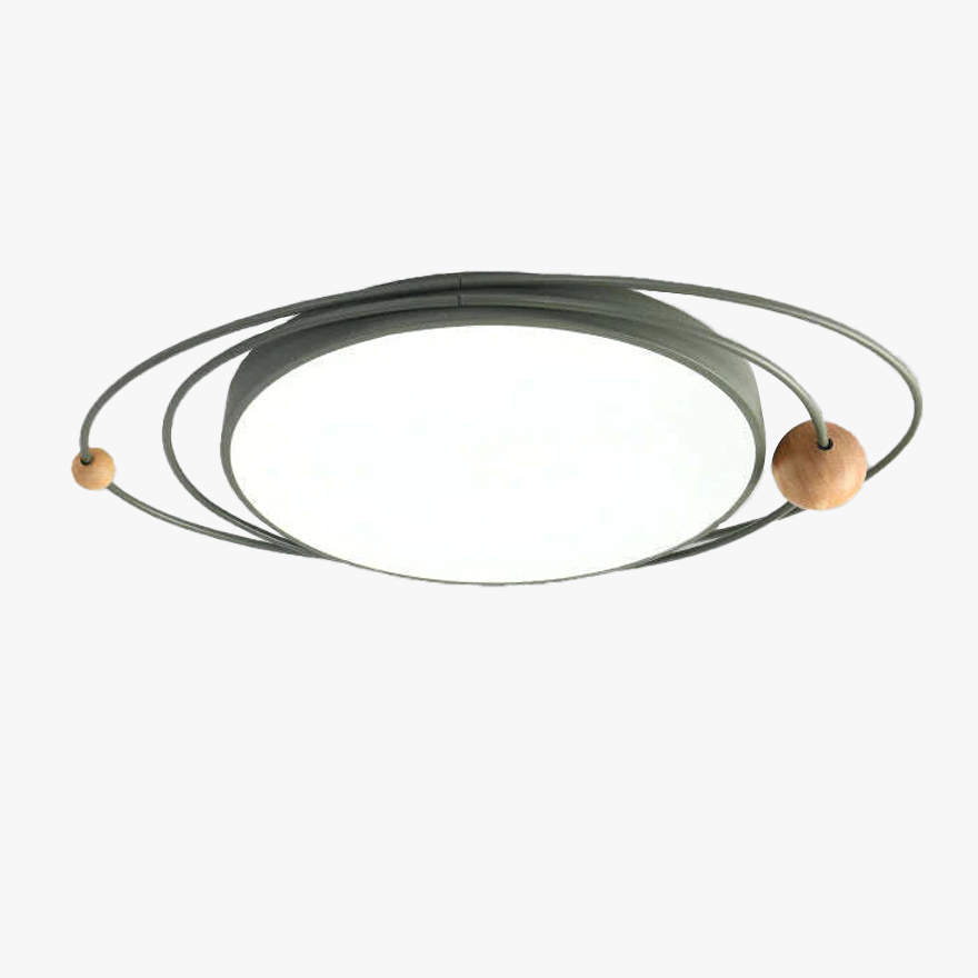 Modern Metal And Acrylic Planet Children's Room Ceiling Light, Black/Blue/Gray/Green/White