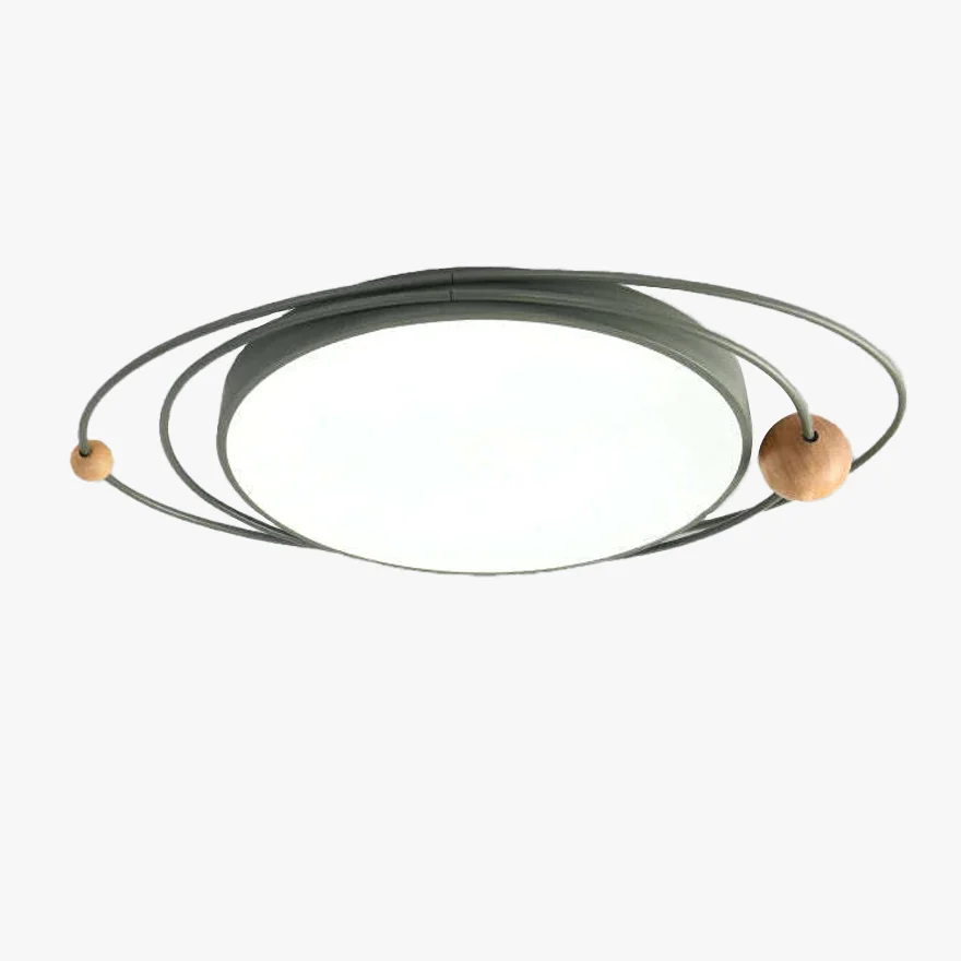 Modern Metal And Acrylic Planet Children's Room Ceiling Light, Black/Blue/Gray/Green/White