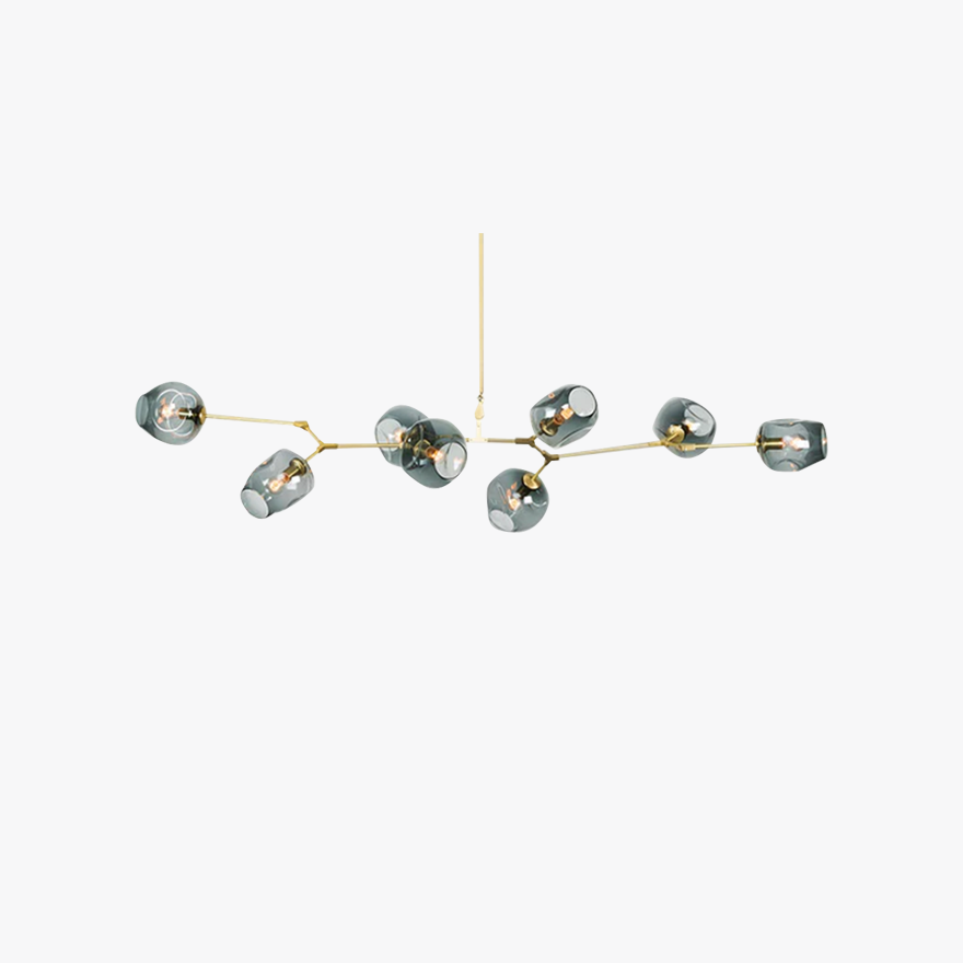 Modern Metal And Glass Bubble Bedroom Pendant Light, 6 Color