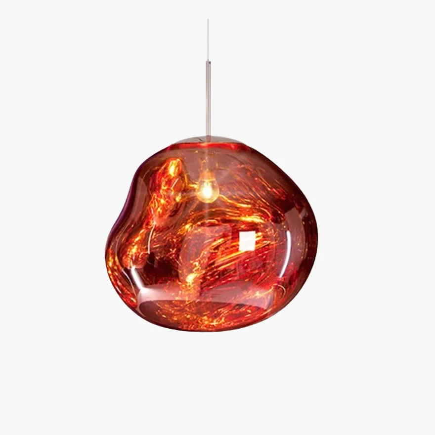 Art Deco Metal And Acrylic Rocky Bedroom Pendant Light, Gold/Red/Silver/Smoke Grey