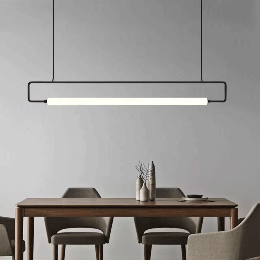 Minimalist Metal, Acrylic Liner Dining Room Pendant Light, Black/Gold