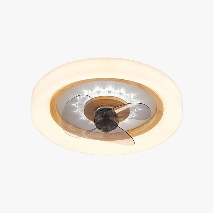 Modern Wooden And Acrylic Round Living Room Ceiling Light, Natural Wood/Walnut