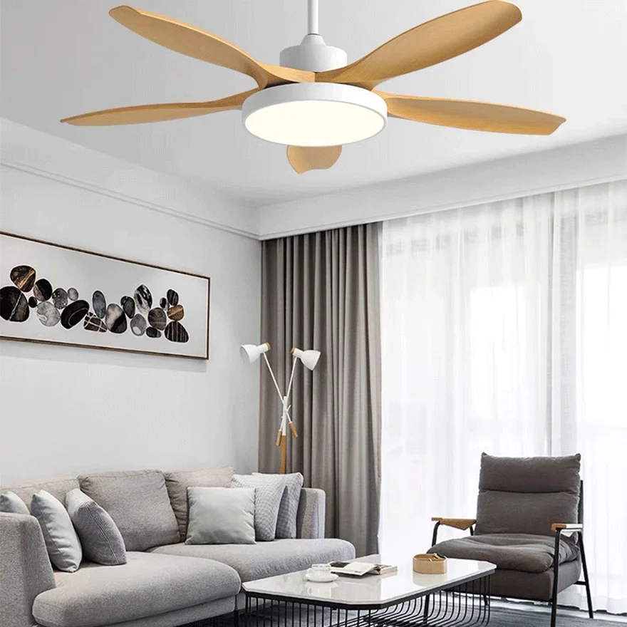 Minimalist Metal And Acrylic Fan Living Room Ceiling Fan, White/Black