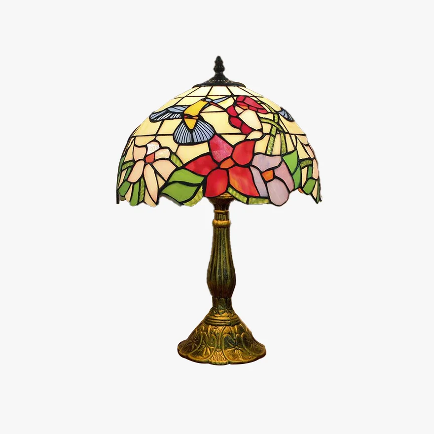 Art Deco Metal And Glass Dome Bedroom Table Lamp, Multicolor | Liiffy