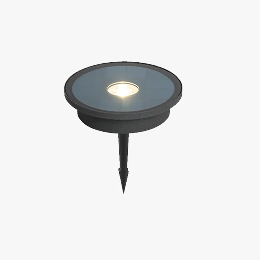 Minimalist Metal And Acrylic Round Outdoor Deck & Step/Ground Light, Black