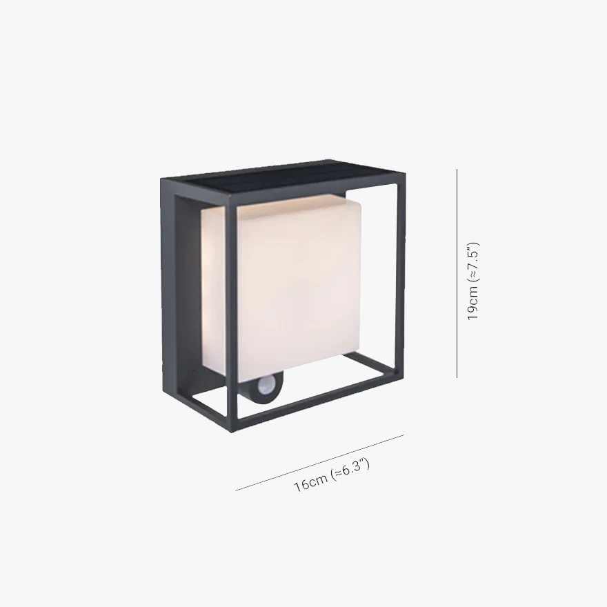 Modern Acrylic Rectangular Outdoor Wall Lamp, Black