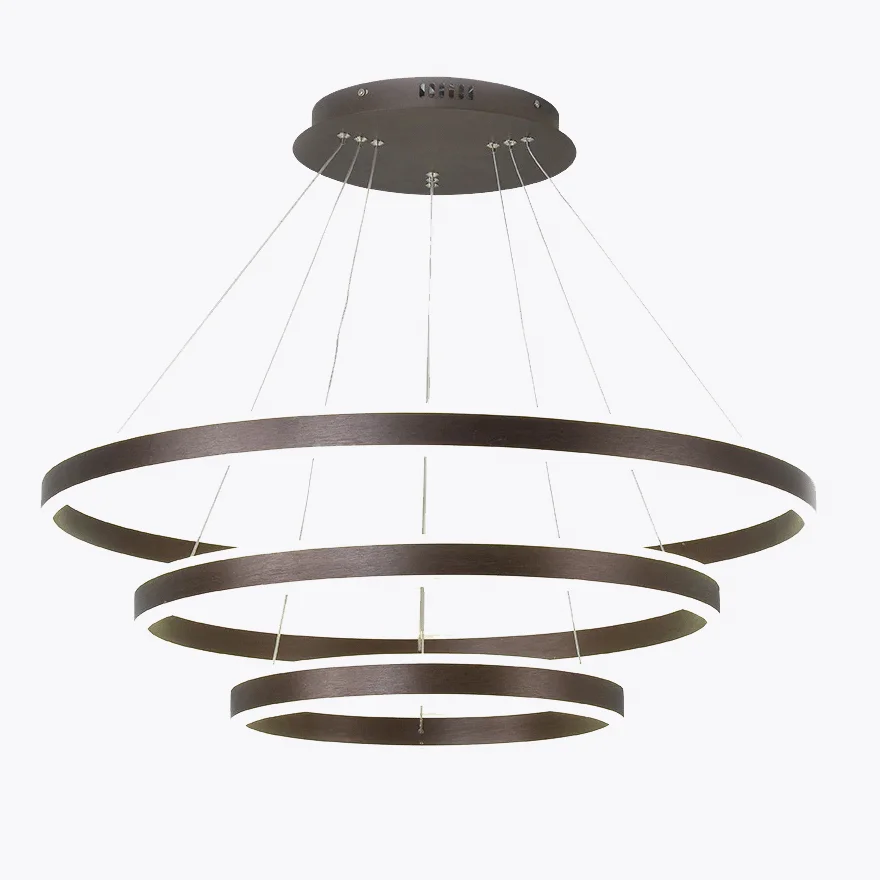 Modern Metal And Acylic Circle Study Room Chandelier Pendant Light, Black