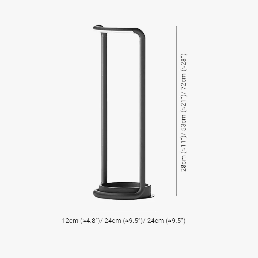 Minimalist Metal And Acrylic Round Outdoor Floor Lamp, Black