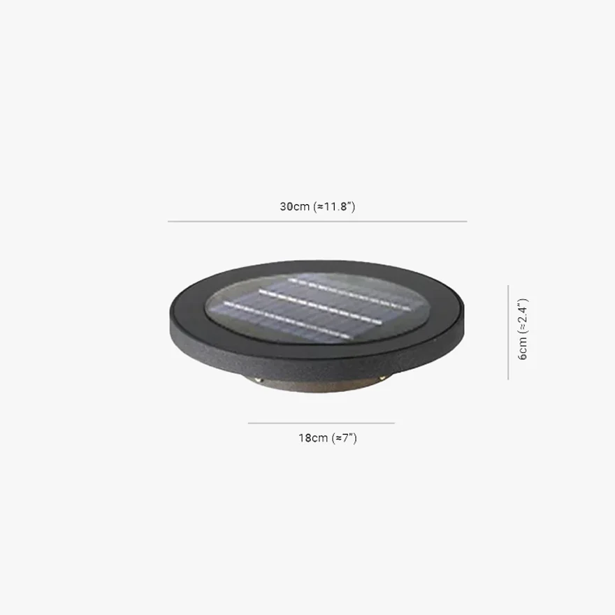 Minimalist Metal Round Outdoor Lamp, Black