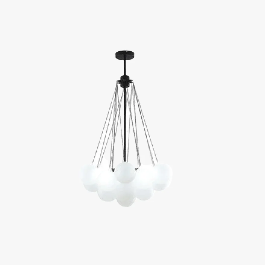 Scandinavian Metal And Glass Bubble Living Room Pendant Light, White