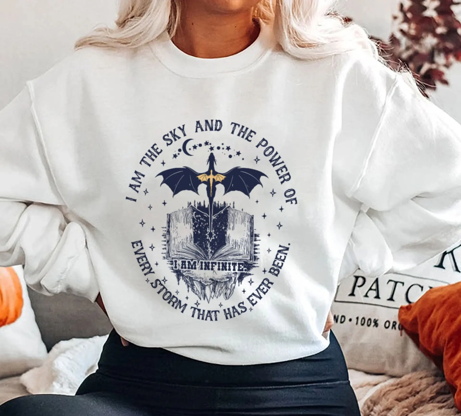 Women Book Print 90s Y2K Sweatshirt