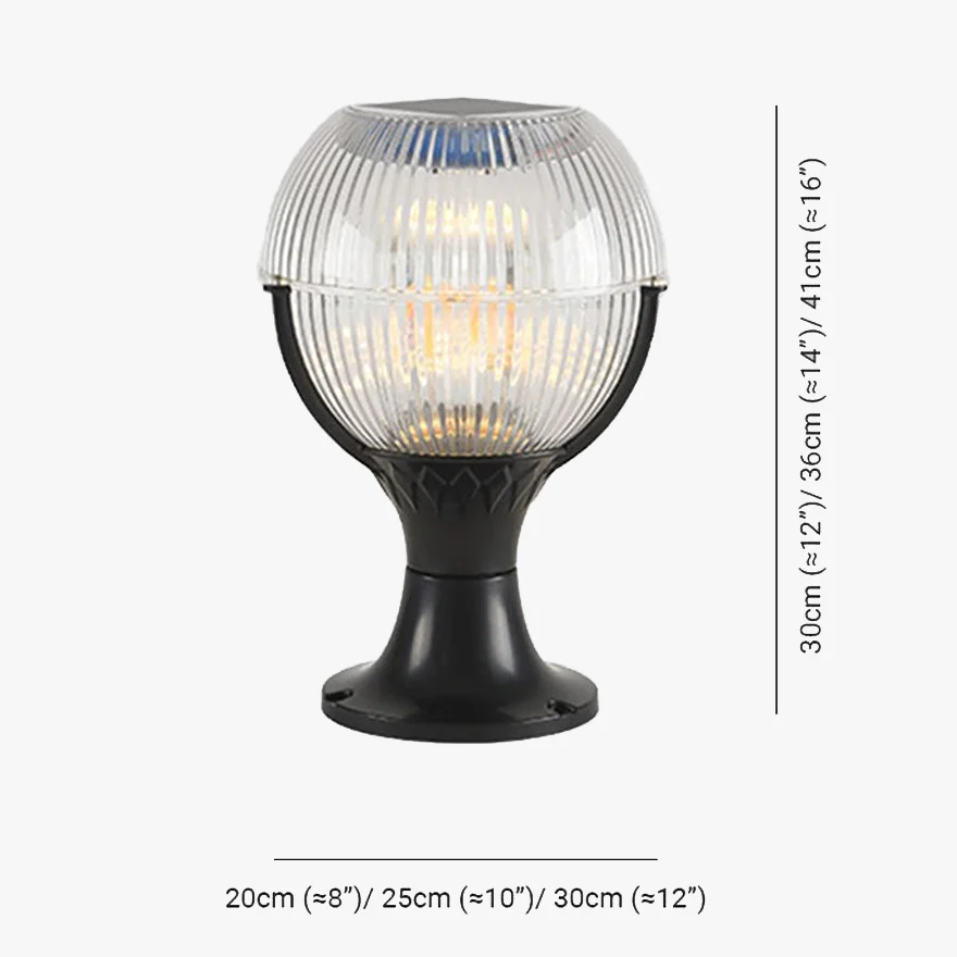 Unusual Acrylic Globular Outdoor Pathway Light, Black, Trichromatic Light