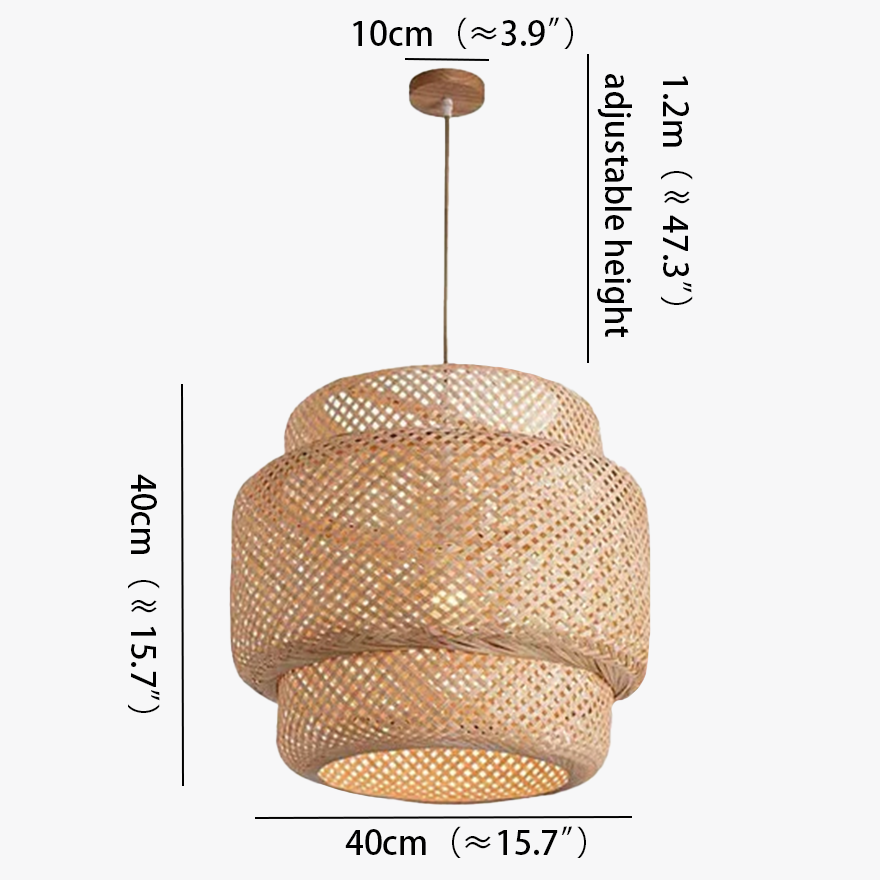 Japanese style Bamboo Cylindrical Study Room Pendant Light, Burlywood