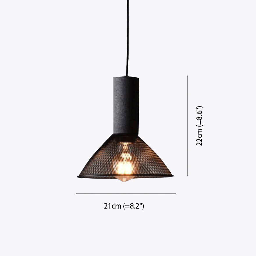 Industrial Metal And Cement Geometric Dining Room Pendant Light, Grey