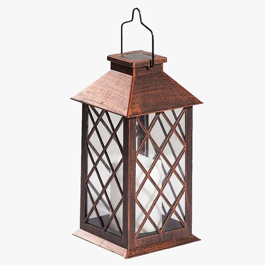 Retro Metal And Acrylic Lantern Courtyard Outdoor Pathway Light, Antique Brass