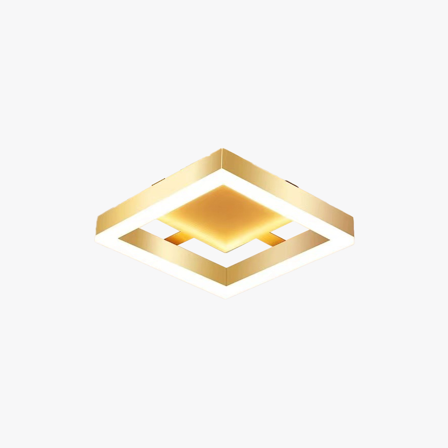 Modern Metal Square Dining Room Ceiling Light, Gold