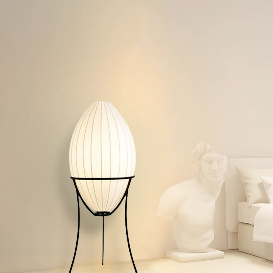 Renée Egg Shaped Floor Lamp, Artificial Fabric & Metal, L 95CM