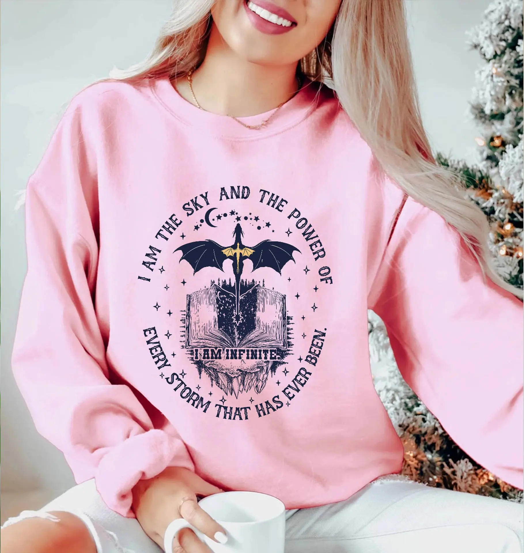 Women Book Print 90s Y2K Sweatshirt