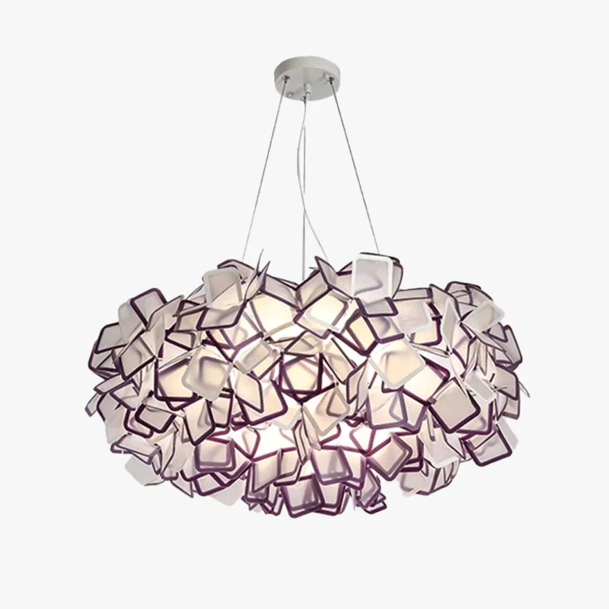 Designer Metal Flower Living Room Pendant Light, Black/Blue/Clear/Purple/White/Muticolour