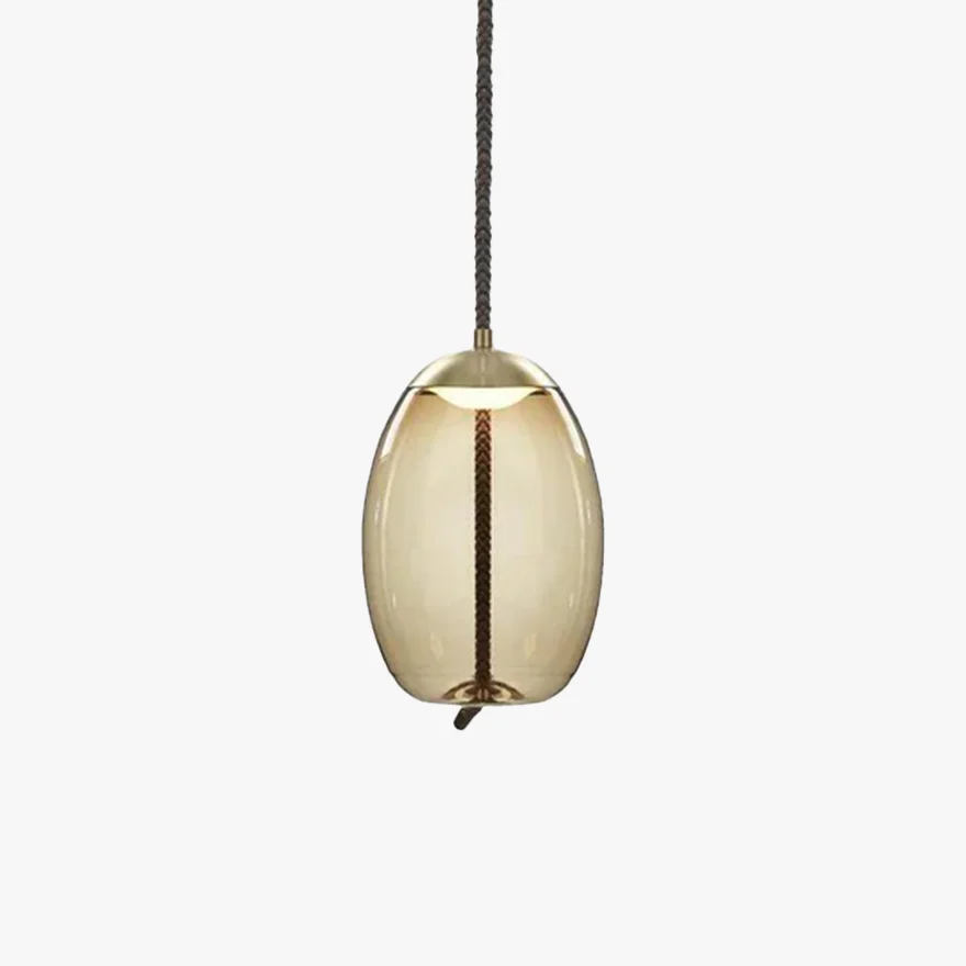 Contemporary Glass Geometric Living Room Pendant Light, Amber/Smoke Gray