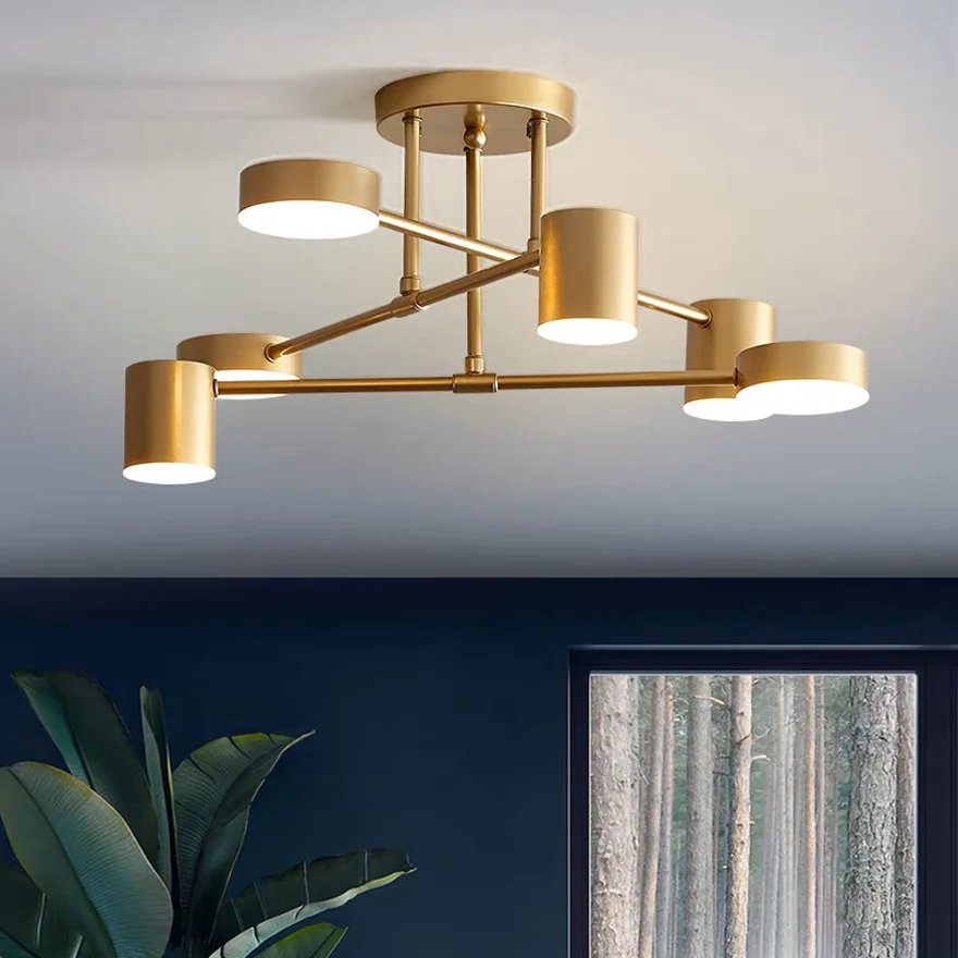 Modern Metal Geometric Dining Room Ceiling Light, Gold