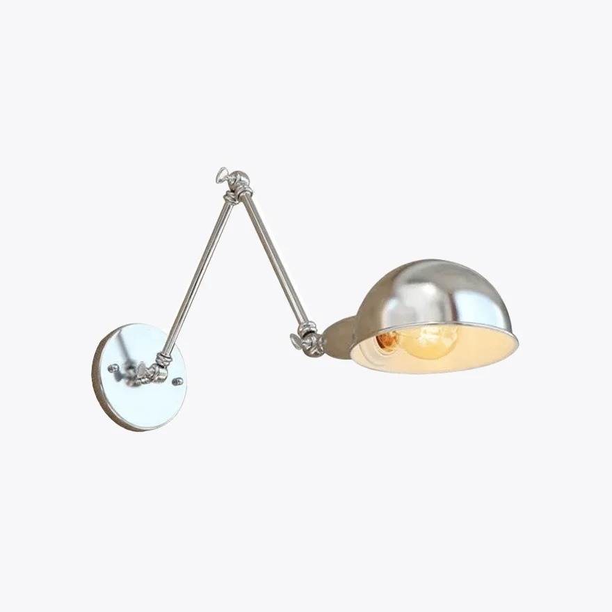 Modern Metal Dome Living Room Wall Lamp, Silver