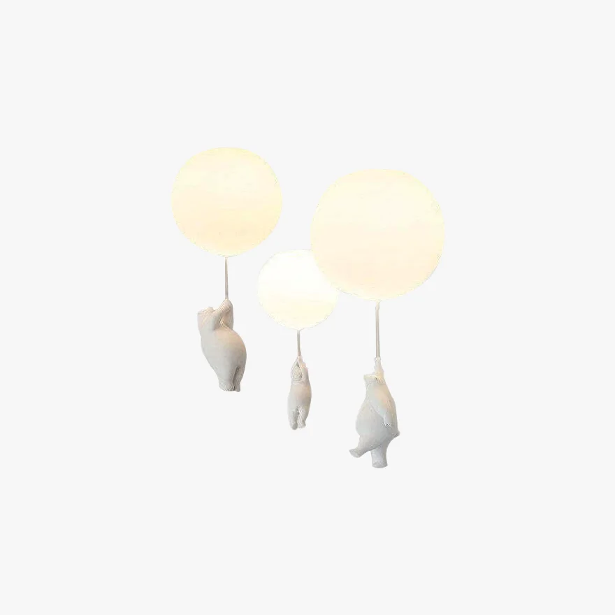 Designer Fateh Bear Acrylic Globular Bedroom Ceiling Light, White