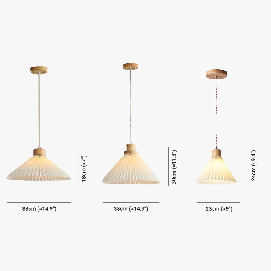 Modern Wooden And Acrylic Conical Kitchen Pendant Light, White, Trichromatic Light