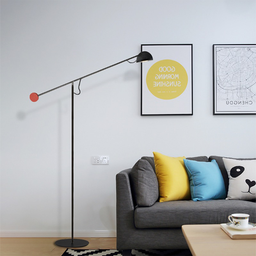 Minimalist Metal Linear Study Room Floor Lamp, Black