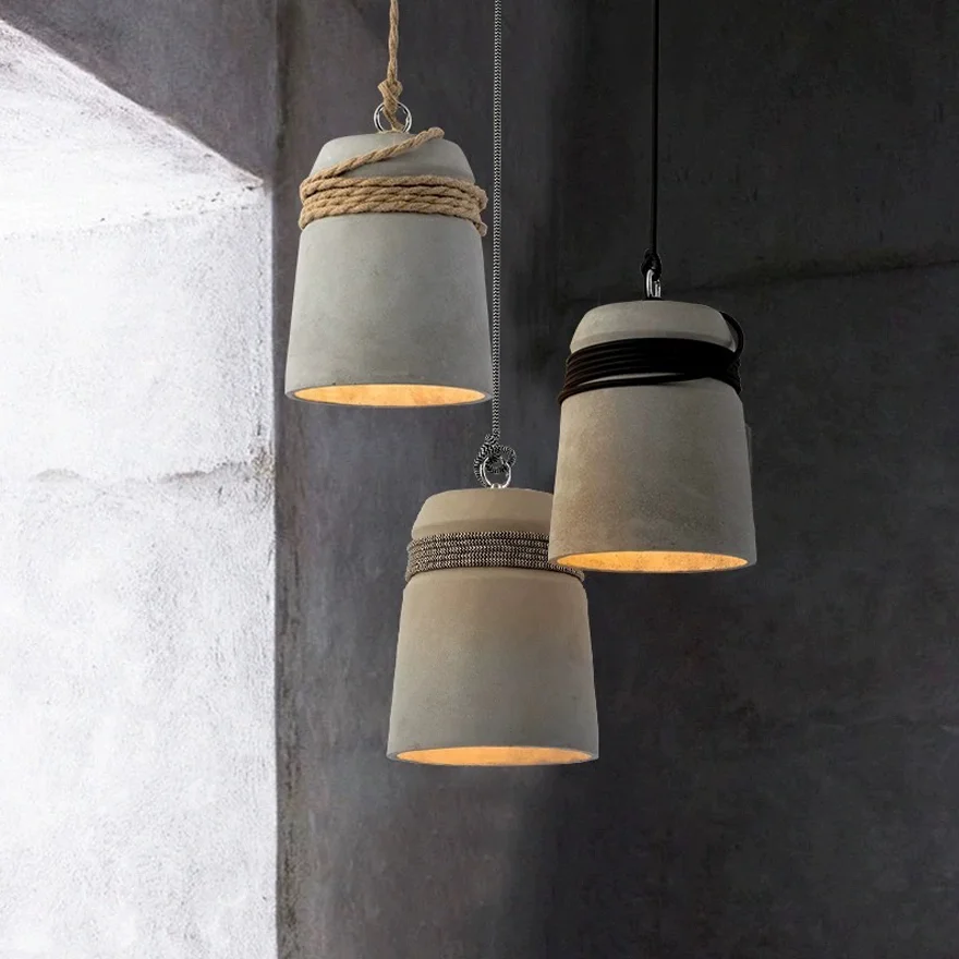 Industrial Cement Arched Kitchen Pendant Light, Grey